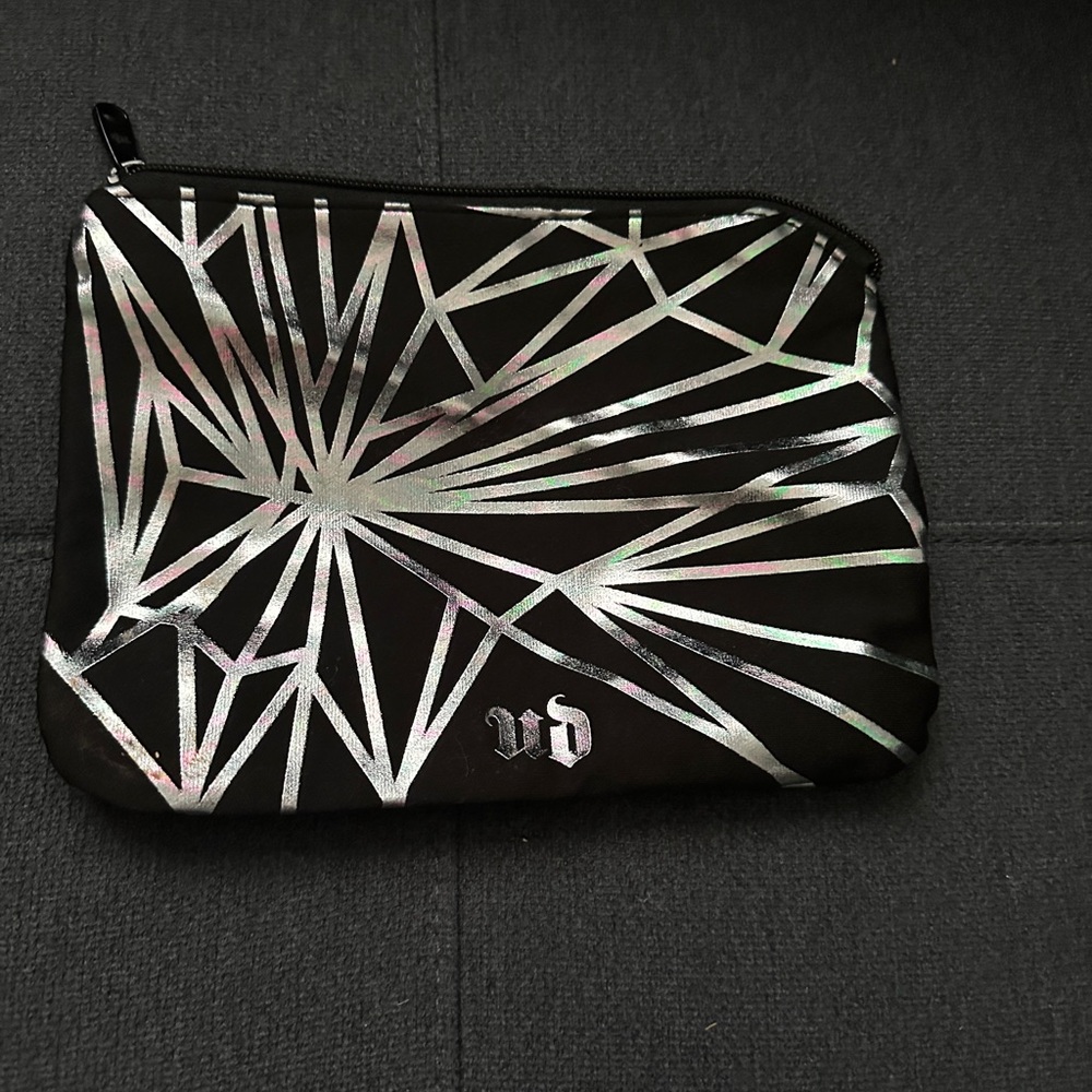Black and Silver Geometric Pouch